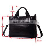 High-end oil wax cow leather tote clutch bag for middle-aged gentlemen dual bag