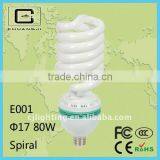 E001 220-240V 50/60Hz spiral energy saving lamp with cheap price and durable performance