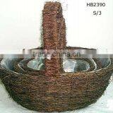 Handing Flower Basket,rattan Basket,garden Basket,handle Basket,flower Pot Basket,flower Planter,wicker Basket thumbnail-1