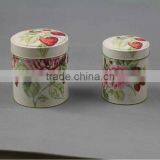 2 Piece Matte Rose Printing Chinese Tea Tin Box