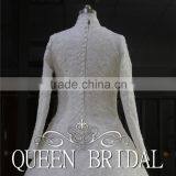 Real Works Appliques Muslim Bridal Wedding Dress Long Sleeve Ball Gown thumbnail-5