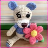 Hot sell little bear toys crochet stuffed toys knitted baby animal stuffed toys