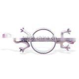 Nipple Ring With Jeweled Lizard Nipple Piercing thumbnail-1