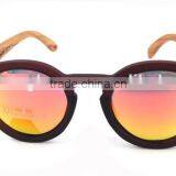Polarized Round Wood Sunglasses, Mirror Polarized Wood Sunglasses thumbnail-2