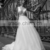 China cheaper wedding dress 2016 sexy off shoulder lace cover back A line wedding dress DM-070 vestido de noiva wedding dresses