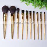 Metal Quality 10 Pcs Cosmetic Makeup Brush Set,private Logo Brushes for Beauty