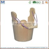 Hot Sale Natural Color Cheap Mini Wooden Bucket with Handle