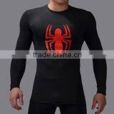 Wholesale Guangzhou Clothing Factory Custom Superhero Shirt High Elastic Gym Compression Quick Dry Sports Tops Male thumbnail-2