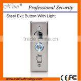 Stainless steel metal exit switch button for access control with night light X03L