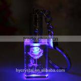 Custom Cheap Clear Crystal Glass Emoji Led Reflective Keychain thumbnail-4