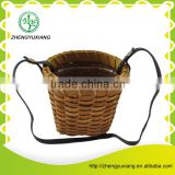 Hanging wooden basket for flower