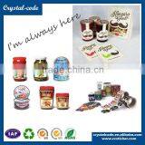 Glossy frozen food label food containers