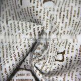 Letter Printing Fabric 100% Cotton Fabric T-shirt Cotton Fabric