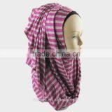 Hot Sale Cotton Stripe Scarf Muslim Hijab thumbnail-4