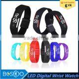 Fashion Rectangle Bracelet Boys Girls Touch LED Watch Sport Digital Sports Watchs Unisex Jelly Candy Rubber Silicone Wristband