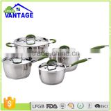 8pcs kitchen cooking pots set of stainless cookware with saucepan and casserole kitchen set
