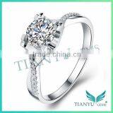 Fashion Style Jewellery 925 Sliver Finger Ring Moissanite Diamond Wedding Ring thumbnail-2