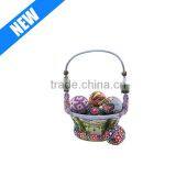 Hand Painted Easter Spring Basket, Set/8 thumbnail-1