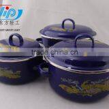 16-20CM 3 Pcs Casserole Straight Shape W/Metal Cover Dark Color Decor thumbnail-4