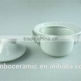 Mini Ceramic Casserole Pot With Lid, White Ceramic Small Soup Pot for Cookware thumbnail-2