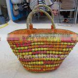 Natural Seagrass Colorful Handmade Fashion Bag thumbnail-1