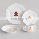 20pcs porcelain dinner set with gold decal and lines gold designs dinnerware set