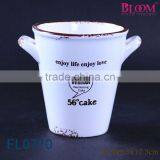 Garden Decoration Beautiful Ceramic Hanging Fiower Pot With Decal thumbnail-1