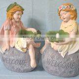 Fiberglass Garden Girl Welcome Statue Ornament thumbnail-1