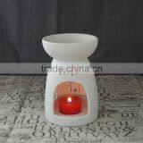 Hot Sale Porcelain White Christmas T-light Oil Burner With Hollow Design thumbnail-2