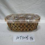 Oval Waterhyacinth / Rattan Planter With Plastic Lining thumbnail-1