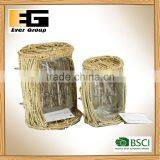 Handmade Natural Rattan Tray With Plastic Linning for Garden Planter thumbnail-6