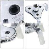 1/2 Drive Auto Adjust 2 Ways 3 Jaw Round Chrome Plated Flat Type Oil Filter Wrench thumbnail-5