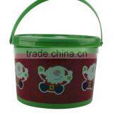 Santa Claus Pattern PP Inexpensive Plastic Bucket With Handle thumbnail-3