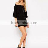 2015 Fashionable Hot Sale OEM Customized Off ShoulderJersey Romper With Kimono Sleeve thumbnail-4