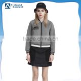 new fashion bulk wholesale cooling air layer plain baseball women sample winter hoody jacket 2016 in guangzhou manufacturer