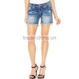 Knee-Length Denim Shorts, Blow Out Wash thumbnail-2