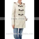 Best Selling Ladies Korean Cotton Hooded Toggle Jacket Wholesale thumbnail-1