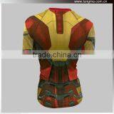 Spandex / Polyester Sublimation Short Sleeve Compression Shirts thumbnail-5