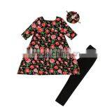 Fashion Baby Long Sleeve Floral Dresses Spring Dress With Leggings Patterns Kids Dress thumbnail-3
