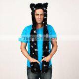 Leopard Flurry Animal Ears Hat With Pockets Long Scarf Gloves Paws thumbnail-1