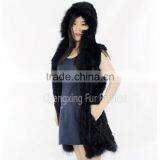 CX-G-B-69E Women's Real Raccoon Fur/ Rabbit Fur Vests From China thumbnail-4