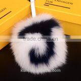 Fox Fur Ball Bag Pendant Letter Ball Keychain 14-15CM Big Ball Fashion Accessory thumbnail-4
