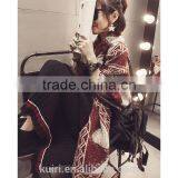 New Women Fashion Warm Plaid Scarf Female Fringed Woolen Shawl Cashmere 3 Colors thumbnail-6