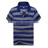 China Manfucture Cheap Cotton Material Soft Man Striped Polo Shirt Wholesale for Sale thumbnail-3
