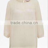 Ladies Round Neck Pure Silk Blouse thumbnail-1