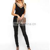 Cotton Crop Top Tank Top2014 New Arrive Women Different Size for Choice & Short Front Long Back Printed thumbnail-1