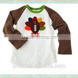 Boys Icing Ruffle Raglan T-shirt Thanksgiving Day Turkey Embroidered Kids Ruffle Raglan Shirt Childrens Boutique Boys Clothing thumbnail-1