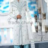 Off White Pure Silk Handloom Fabrics Sherwanis thumbnail-1