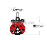 Zinc Based Alloy Charms Ladybug Animal Black Red Painting thumbnail-2