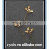 2016 Fashion Gold Small Wedding Hair Combs Gold Leaf Bridal Hair Comb Yiwu Wholesale thumbnail-1